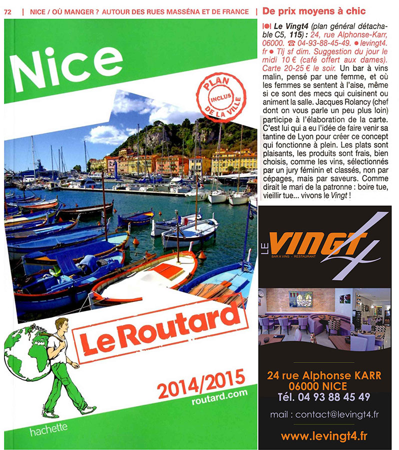 Restaurant Conseillé Par Le Guide Du Routard Articles de Presse Restaurant Nice Bar à Vins le Vingt4